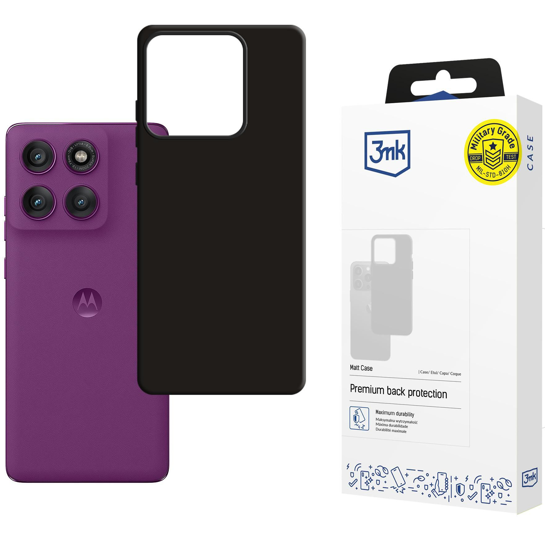 Etui matowe 3mk Matt Case do Motorola Edge 60 Pro, czarne.